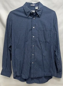 IZOD Mens Dress Shirt Blue 80's 2 Ply Pinpoint Easy Care Button Up Size Large - Picture 1 of 4