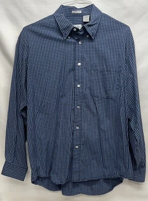 Рубашка мужская IZOD синяя 80-е 2 слоя точечная легкая в уходе на пуговицах размер большой - Изображение 1 из 4