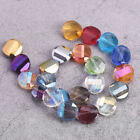 12pcs 14mm Twist Coin Faceted Crystal Glass Loose Beads For Jewelry Making Diy