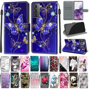 Magnetic Leather Wallet Pattern Case Cover for Samsung S22 Ultra S20 FE S10 S21 - Picture 1 of 95