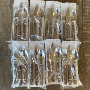 Crate and Barrel CABIN flatware set By Cambridge Wooden Handles 8 Place Settings - Picture 1 of 4