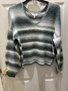 New!No Boundaries Greys/White Long Sleeve Space Dye Sweater. Size XXL(19). Cute! - Picture 1 of 4