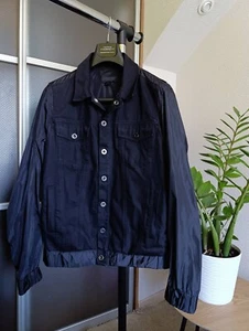 DIESEL BLACK GOLD MENS BLACK DENIM AND NYLON TRUCKER JACKET - Picture 1 of 15