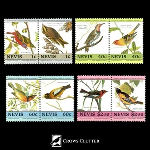 1985 Nevis Birds by John Audubon Set of 8 Stamps MNH Beautiful Issue - Picture 1 of 1