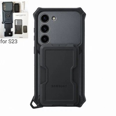 Funda Oficial Samsung Resistente Gadget para Galaxy S23, Negra/Titán Original Cubierta Foto 1 de 4