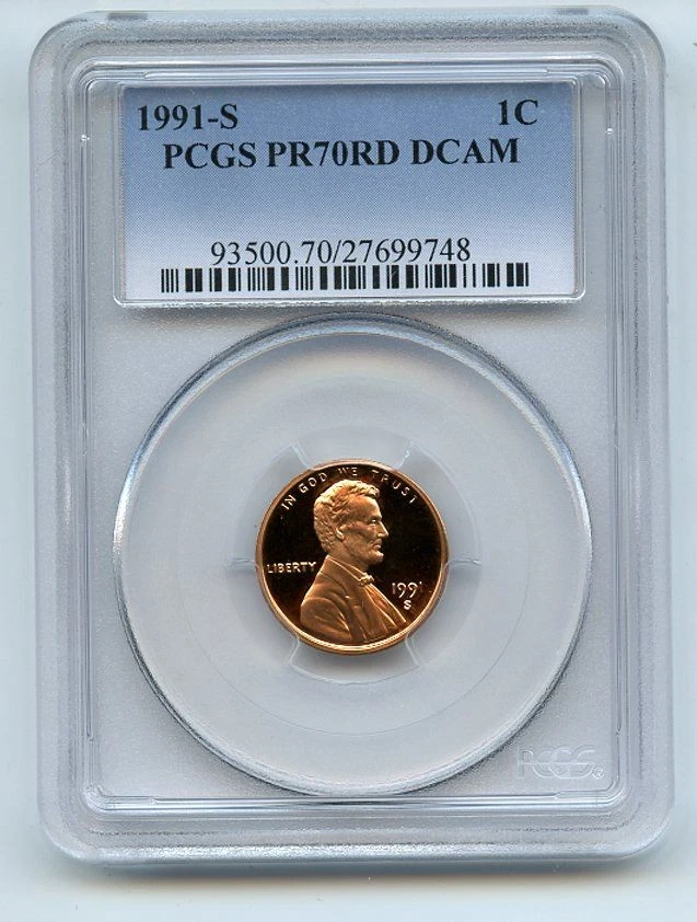 1991 S 1C Lincoln Cent Proof PCGS PR70DCAM - Image 1 of 1