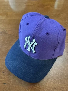 Vintage New York Yankees Adult Purple/Navy Blue Bill Snapback The G Cap Hat MLB - Picture 1 of 11