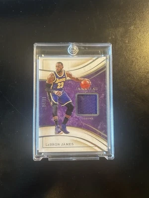 LEBRON JAMES GAME-WORN JERSEY PATCH /99 2019-20 PANINI IMMACULATE SP LA LAKERS - Image 1 of 2
