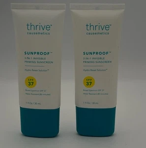 Thrive Causemetics Sunproof 3-in-1 Invisible Priming Sunscreen - SPF 37 1 Oz 2pc - Picture 1 of 2