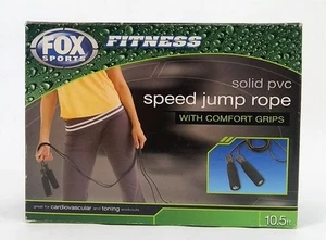 Fox Sports Speed Springseil verwicklungsfrei mit Komfortgriffen 10,5 Fuß festes PVC schwarz - Bild 1 von 4