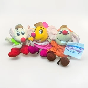 The Disney Store Mini Bean Bags Gus, Suzy, and Jaq from Cinderella NWT Vintage - Picture 1 of 7