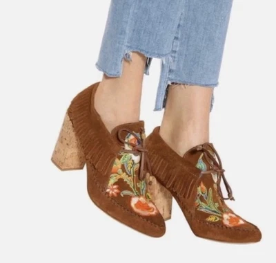 Tory Burch Boho Huntington Fringe Bootie Brown SuedeSize 8.5 M - Image 1 of 4
