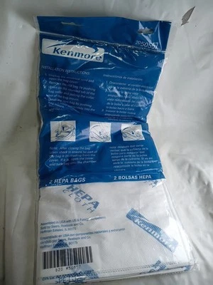 Bolsas de vacío Kenmore 2050557 HEPA (paquete de 2) - se adapta a modelos de bote Foto 1 de 4