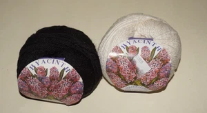 2 Knäuel, Queensland Collection, "Hyazinthe", Creme & Dunkelmarine, Baumwollmischung Garn - Bild 1 von 2