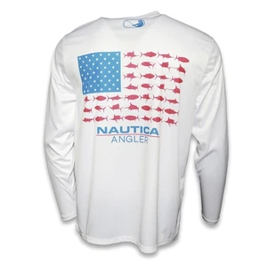 Nautica Angler White Long Sleeve UPF 50+ Shirt New With TAGS - Picture 1 of 7