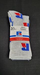 Russell Athletic Mens Crew Socks (3 Pairs) Full Cushioned Arch Support SZ 6-12