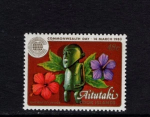 ESTATUA TI'I Aitutaki 1983 48c, día de la Commonwealth sin montar o nunca montada sg 431 Sc 277 - Imagen 1 de 1