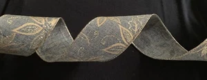 French Wire Edged Ribbon Black With Gold Poinsettias Holiday~Wreath~Gift~Bow - Picture 1 of 4