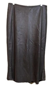 NWT LaMatta long raw edge boot length pebbled leather skirt chocolate brown 10 - Picture 1 of 8