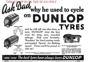 1932 Advert DUNLOP 'Roadster & Sport' Bicycle Tyres Vintage Print Ad 708/149 - Picture 1 of 1