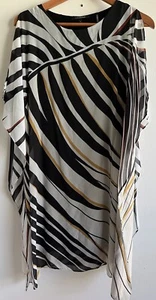 Kobi Halperin Yara Caftan Shift Dress Palm Print Chiffon Flutter $428 Sz S NWT - Picture 1 of 8