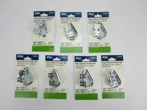 Juego de 7 abrazaderas de cuerda y dedales chapados en zinc Blue Hawk 1/4 en 3/8 pulgadas - Lote de 7 - Imagen 1 de 3