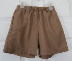 GIRL SCOUTS Official Shorts Brown Vintage Brownies Size 6 Elastic Waist Pockets - Picture 1 of 8