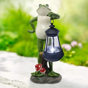 Solar Frog Statues for Garden Decor: Outdoor Sculptures for Clearance Lights for - Picture 1 of 6