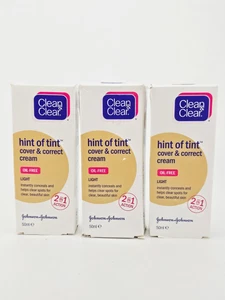 Clean Clear Hint Of Tint Cover Correct Cream Oil Free Light 1.7 oz Lot of 2 - Picture 1 of 6