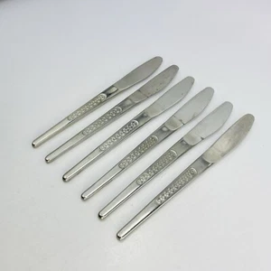 ABS 910 Kreise Knopf DDR Besteck 6 Speisemesser Messer Monoblock rostfrei - Bild 1 von 10