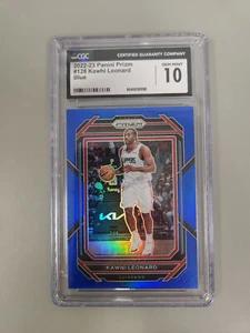 2022-23 Panini Prizm #128 Kawhi Leonard Blue #/199 CGC 10 GEM MINT - Picture 1 of 2