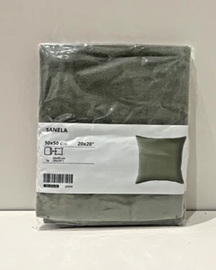 Funda de Almohada IKEA SANELA Funda de Cojín, Gris-Verde 50x50 cm, 20x20" 100% Algodón - Imagen 1 de 6