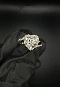 Women’s Diamond Heart Ring 💕 10k Gold 0.10ct Natural Diamonds - Picture 1 of 4