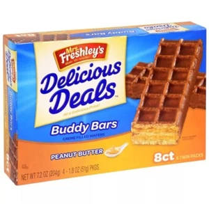 Mrs. Freshley's Buddy Bars Peanut Butter Wafers, 8ct, 7.2oz - Picture 1 of 4