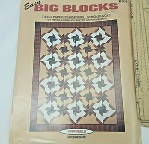 NIP Tissue Pieced Quilt Pattern 'Pinwheels' Rated Intermediate, Easy McCall's  - Picture 1 of 6