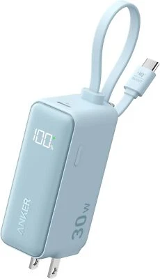 Banco de alimentación Anker Cable USB-C incorporado 5000 mAh Cargador 3 en 1 30 W para iPhone 15 Foto 1 de 4