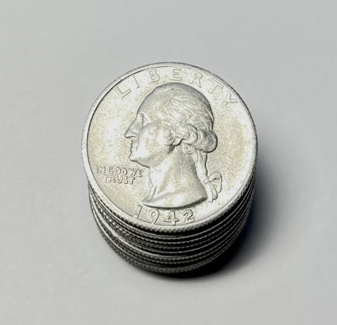 [Lot of 10] Washington Quarter Lot - 90% Silver. Free Next Day Shipping Cover