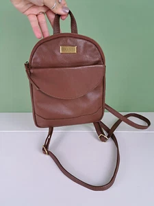 ASSOTS LONDON Zaino Mini Pelle Marrone George Tan - Foto 1 di 5