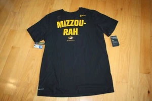 NEW Men's NIKE MISSOURI Tigers Dri-Fit Short Sleeve Athletic Tee Shirt Blk Sz L - Picture 1 of 5