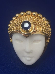 18 Kt Yellow Gold Sanjen Adjustable Finger Size Ring - Picture 1 of 8