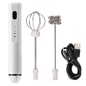 USB Rechargeable Electric Milk Frother - Handheld Coffee Foamer Whisk - Picture 1 of 12