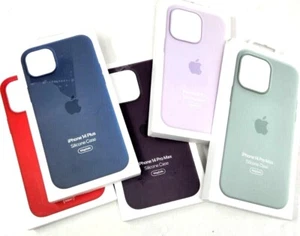 Genuine Original Leather/ Silicone Case for Apple iPhone 14, Plus, Pro, Pro Max - Picture 1 of 4