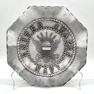 American Forge U.S. Navy Octagon Plate Hand Forged Aluminum Patriotic USA made - Picture 1 of 12