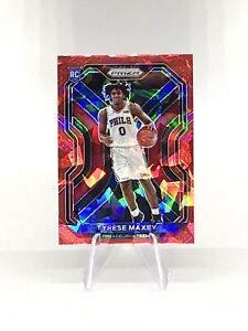 2020-21 Tyrese Maxey Panini Prizm #256 Red Cracked Ice Rookie Card B 🔥🔥🔥