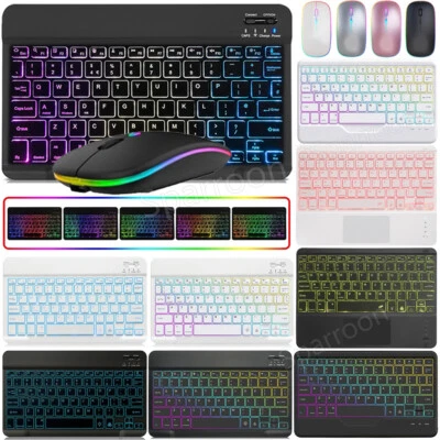 Backlit Bluetooth Touchpad Keyboard Mouse for iMac iPad iPhone Android Tablet PC - Image 1 of 4