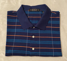 Carnoustie Polo Men's 2XL Blue Striped Short Sleeve Shirt