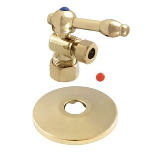 Kingston Brass CC53302KLK Angle Stop Valve, Polished Brass - Picture 1 of 2