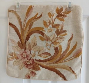 Funda de almohada de lana de colección con punta de aguja victoriana país francés 10"x 10" - Imagen 1 de 10