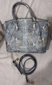Brahmin Duxbury Satchel Marine Seville Crossbody Blue  Snake Embossed Leather - Picture 1 of 17