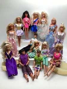 Lot of 14 Vintage Barbie Dolls 1980’s To 1990’s Kevin Ken Derek Jazzie Kira Ken - Picture 1 of 12